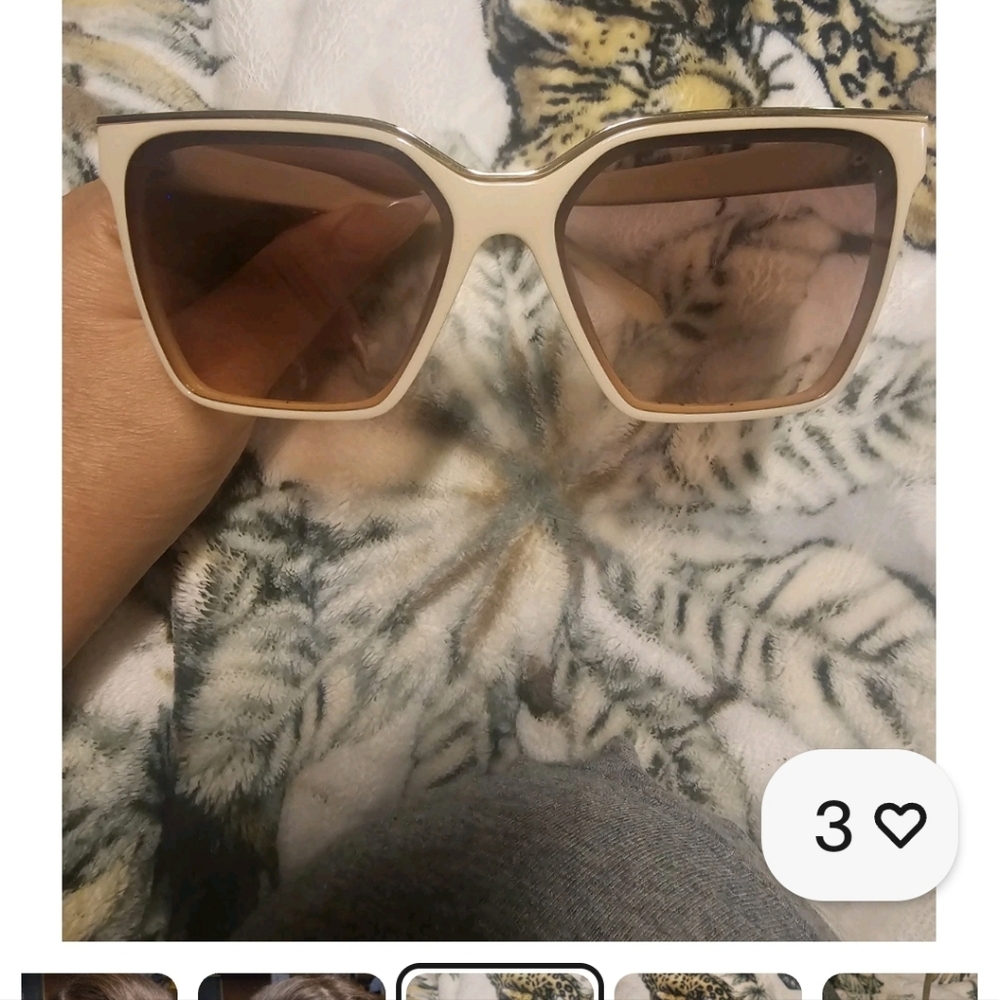 quay australia level up ivory white brown square brow bar sunglasses eyewear NEW - Picture 2 of 3